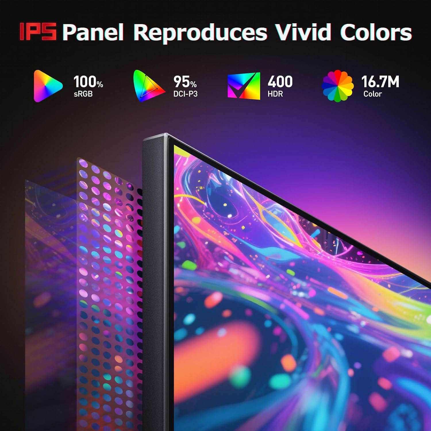 KOORUI 27' Gaming Monitor, 200Hz 1ms Fast IPS, WQHD (2560 x 1440p) HDR 400 Display, DCI-P3 95% Color Gamut, FreeSync Premium, Adaptive G-Sync, HDMI x 2, DisplayPort, G2721P