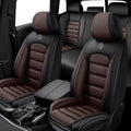5 Seat Covers for Infiniti G35 2003-2010 Leather Car Seat Covers Waterproof Soft Car Seat Protectors Comfort Premium Automotive Seat Covers with Airbag（Standard,Black+Coffee）