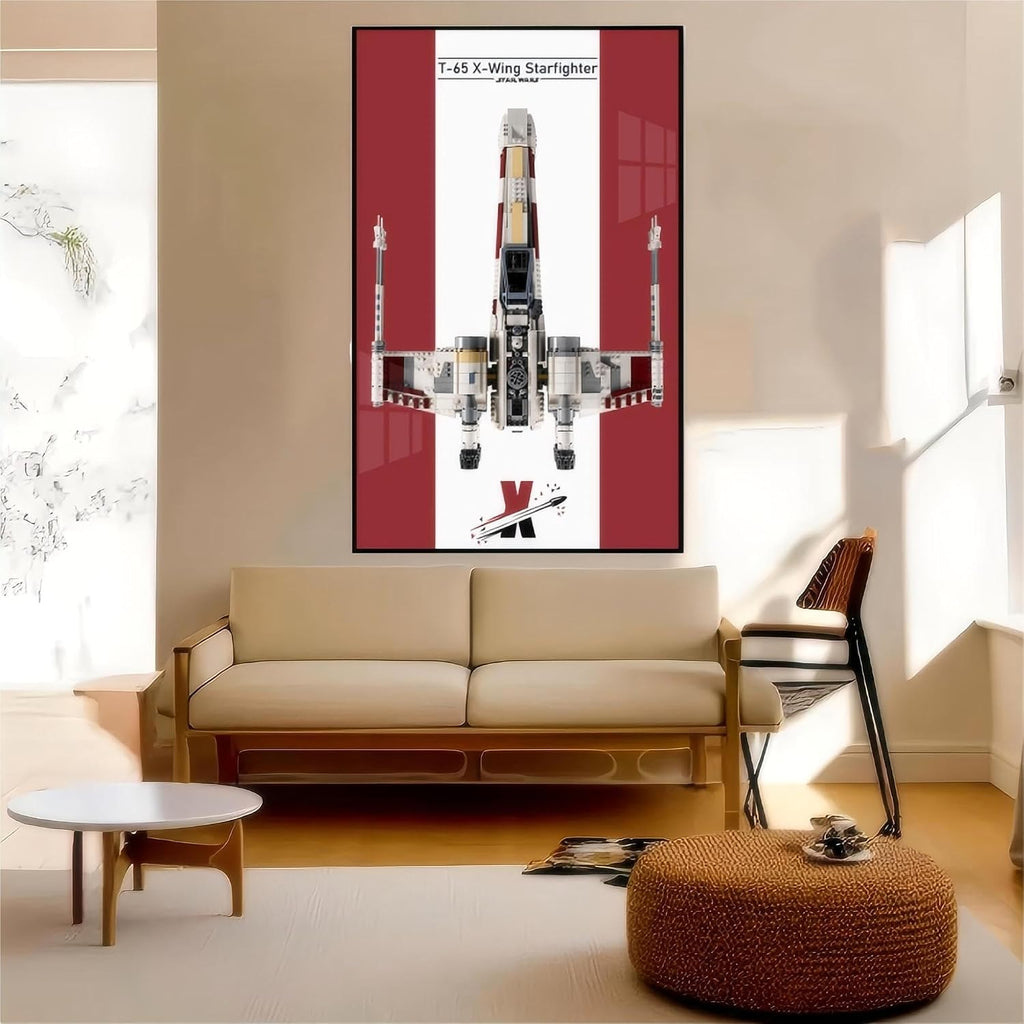 Display Wallboard, Compatible with Lego 75355 UCS X Wing Fighter wall mount Display Stand, On-Wall Photo Frame Storage Display Board 75355 (Wall Panel Only) (Style C)
