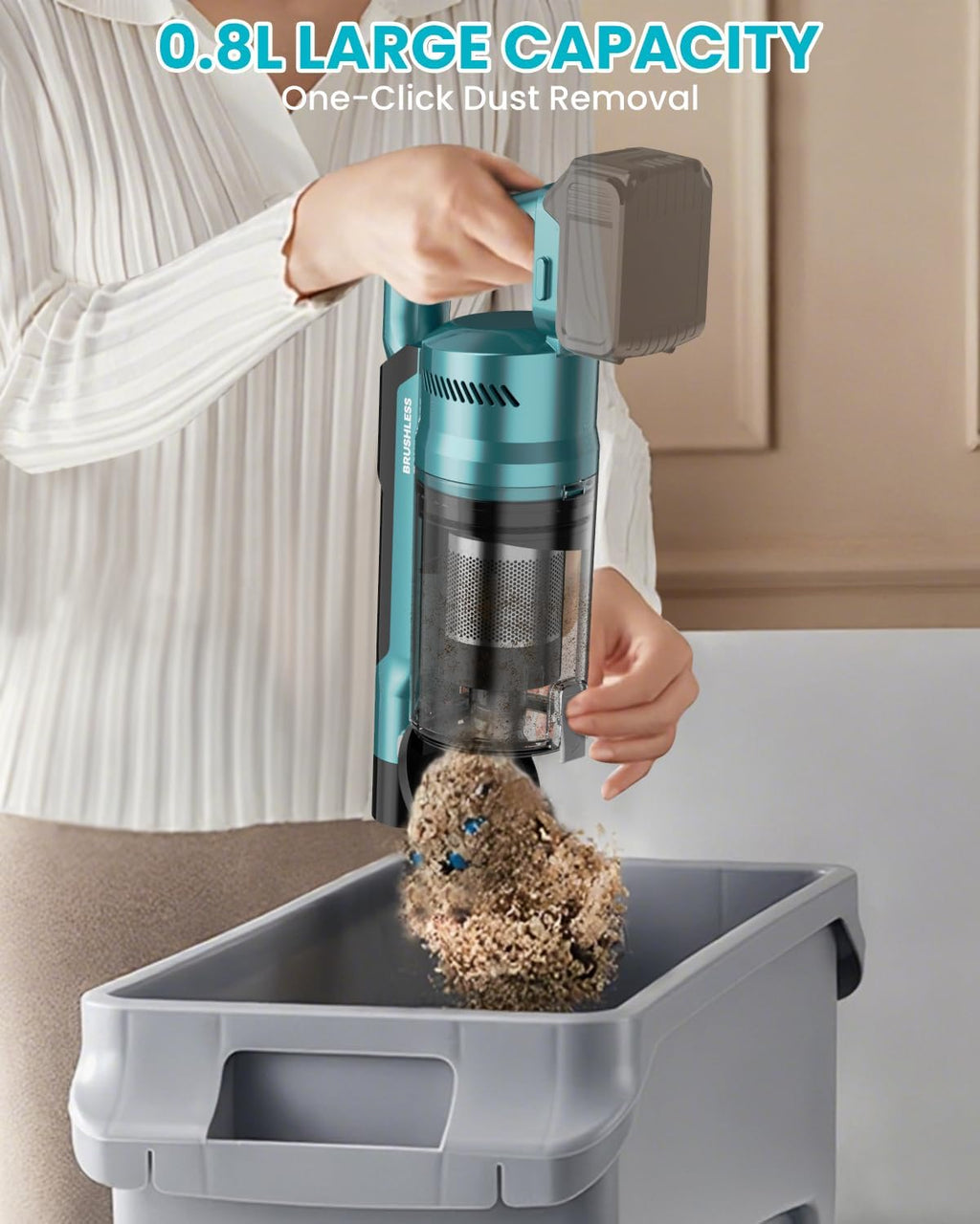 Cordless Vacuum Cleaner for Makita Battery, 7-in-1 Lightweight Stick Vacuum with HEPA Filter, 35KPA Suction, 350W Brushless Motor, 3 Modes for Carpet, Floor, Car (Battery Not Included)