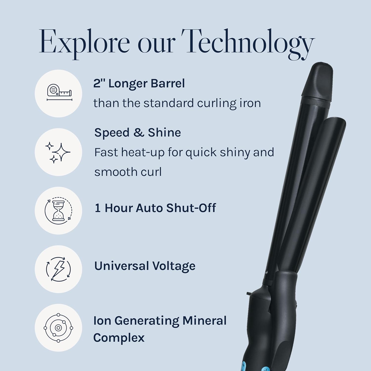 Bio Ionic Long Barrel Curling Iron with Moisture Heat Technology & NanoIonic MX Versatile Curling Wand - Multiple Barrel Sizes for Tight, Classic, Loose & Soft Curls