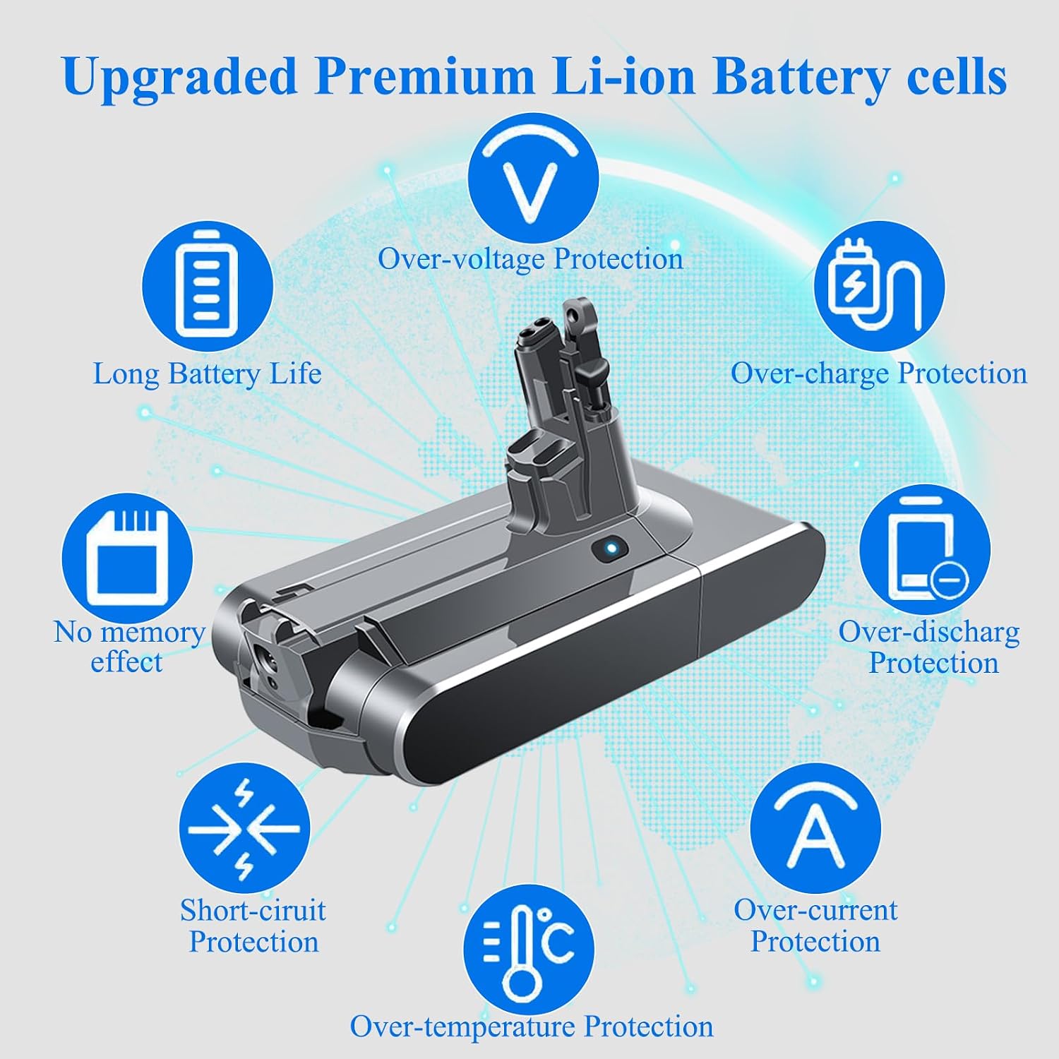 5.8Ah Battery Replacement for V11 Screw-in Battery SV14【Not for Click-in Type】 25.2V Compatible with V11 Animal Cordless Vacuum Screw in Type
