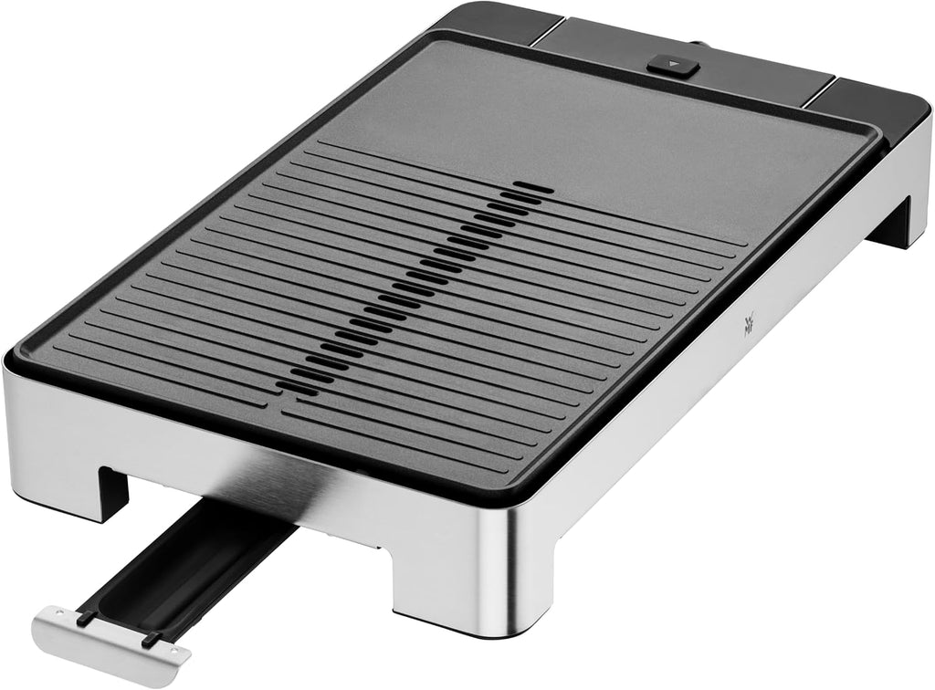 WMF Lono 0415340011 Electric Grill and Griddle, 2300W, Stainless Steel 18/10 Cromargan, Large Grill & Griddle Surface, Non-Stick Coating