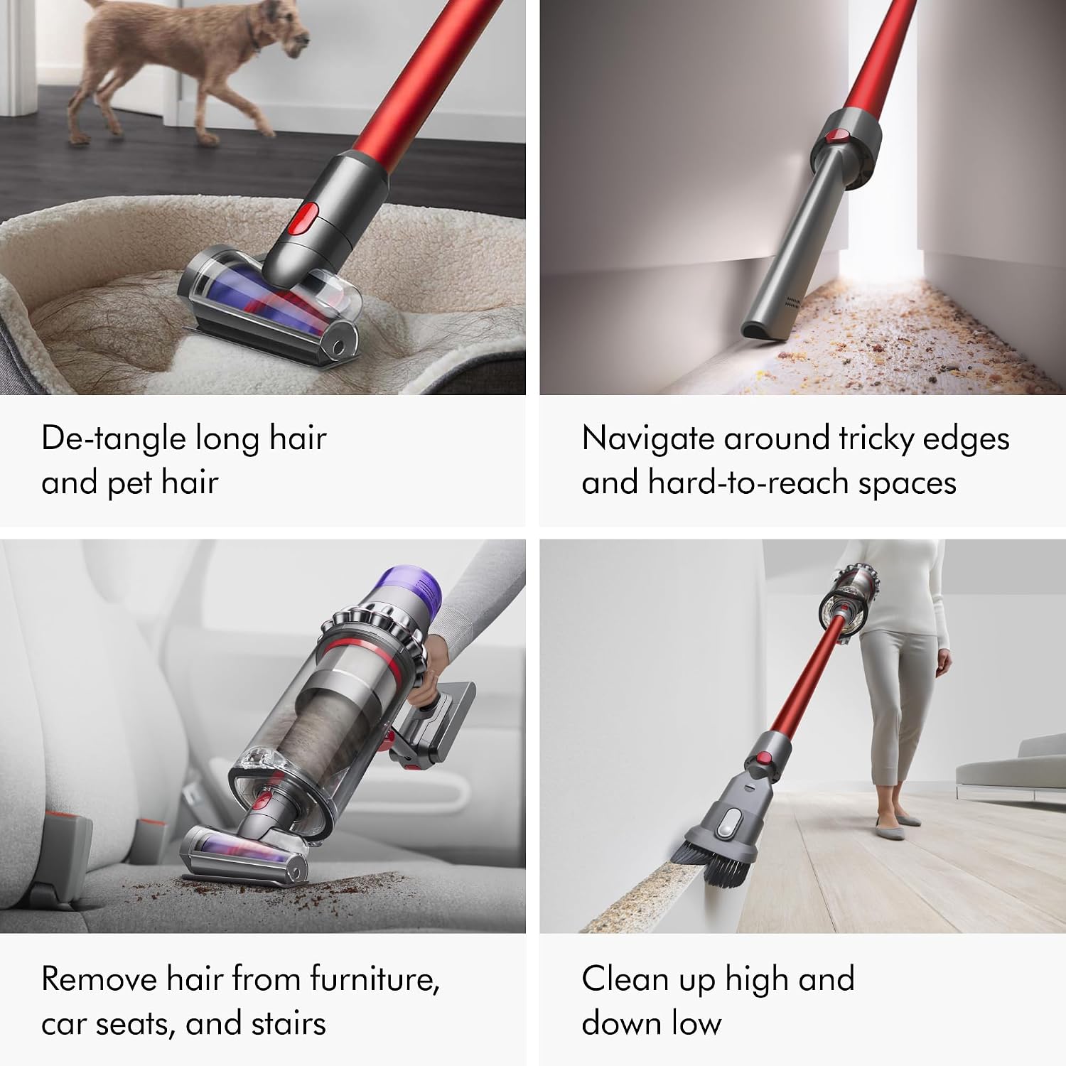 Dyson SV29 Outsize Cordless Vacuum Cleaner | Nickel/Red | Refurbished