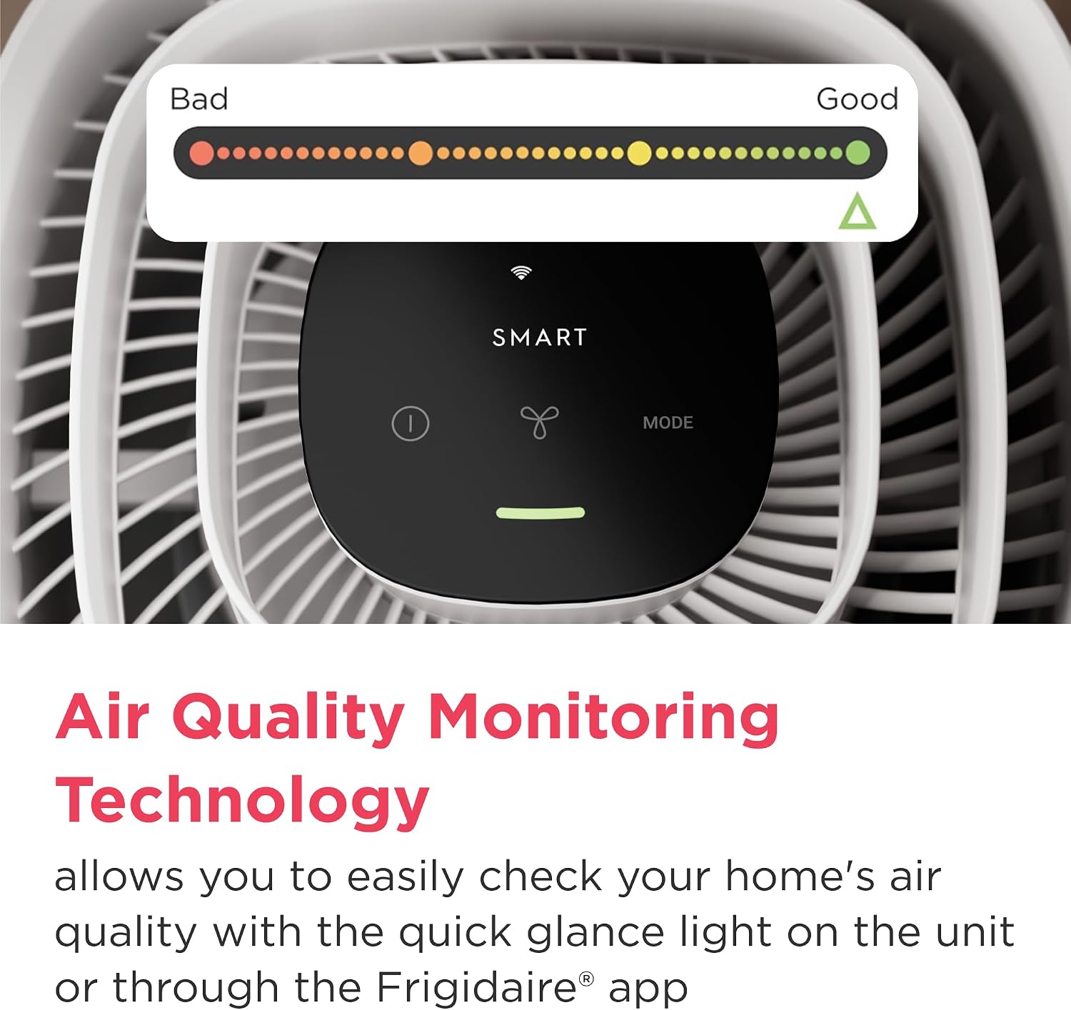Frigidaire PureA300 HEPA Air Purifier with Wi-Fi for Small Bedrooms, Covers up to 850 Sq. Ft., 3-Stage Filtration, Energy Star Certification, Air Quality Monitoring, Smart Mode, Ultra Quiet, White