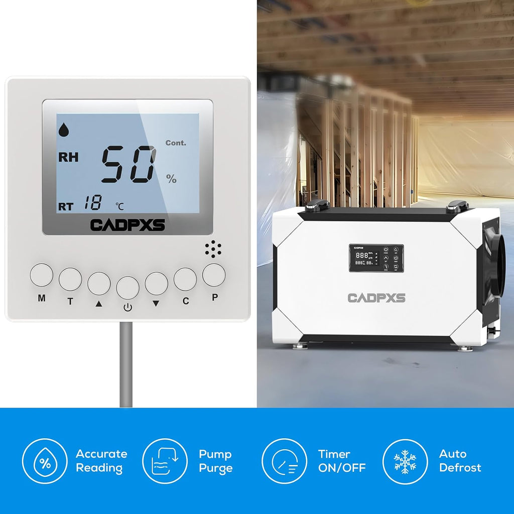 CADPXS Remote Controller for Remois X70 / XP70 / X125 / XP125 / X145 / XP145 Basement/Crawl Space Dehumidifier - Digital Humidity & Temperature Control, 25ft Cable, Adapt The Humidity Level