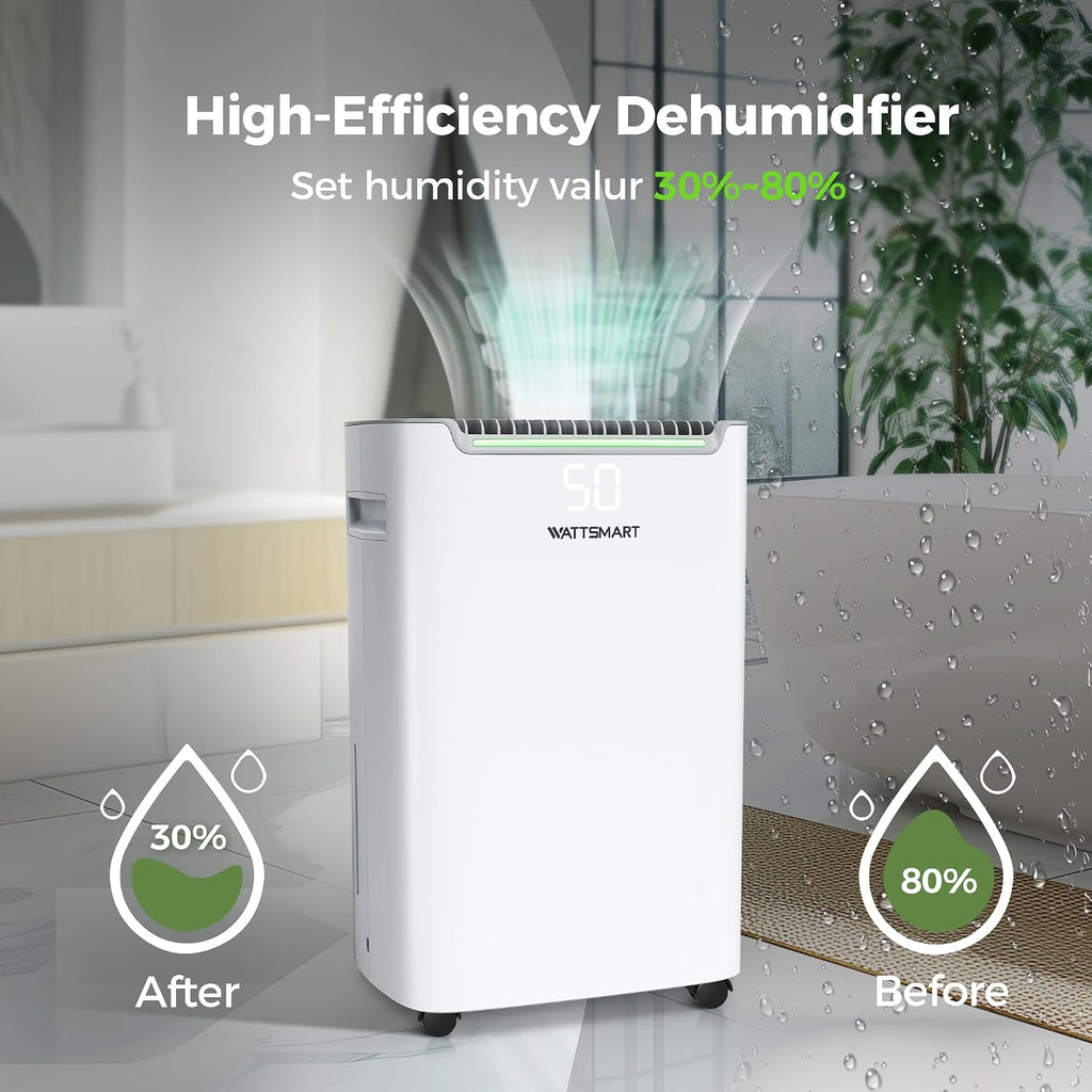 Dehumidifier 4500 Sq.Ft 50 Pint, Dehumidifier for Basements and Home-with Drain Hose, Intelligent Humidity Control, 3 Operation Modes,24HR Timer,Auto Defrost,for Large room