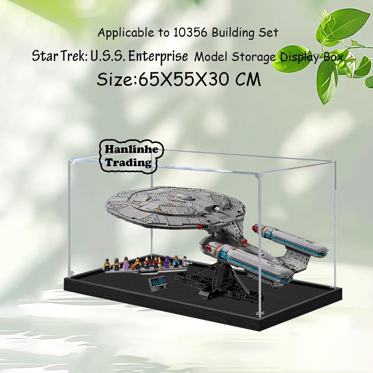 Acrylic Display Case for Lego 10356 Star Trek Enterprise Building Set– Dustproof Display Box & Showcase, Display Box Compatible with Lego 10356 -Only Display case (3mm)