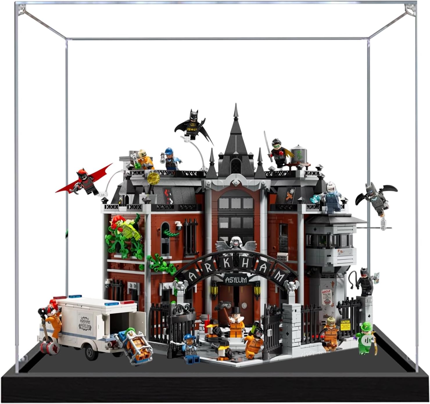 Acrylic Display Case for Lego 76300 Arkham Asylum Model, 3mm Dustproof Display Box, Display Case Compatible with Lego 76300 (Model Not Included) (Transparent 3MM)