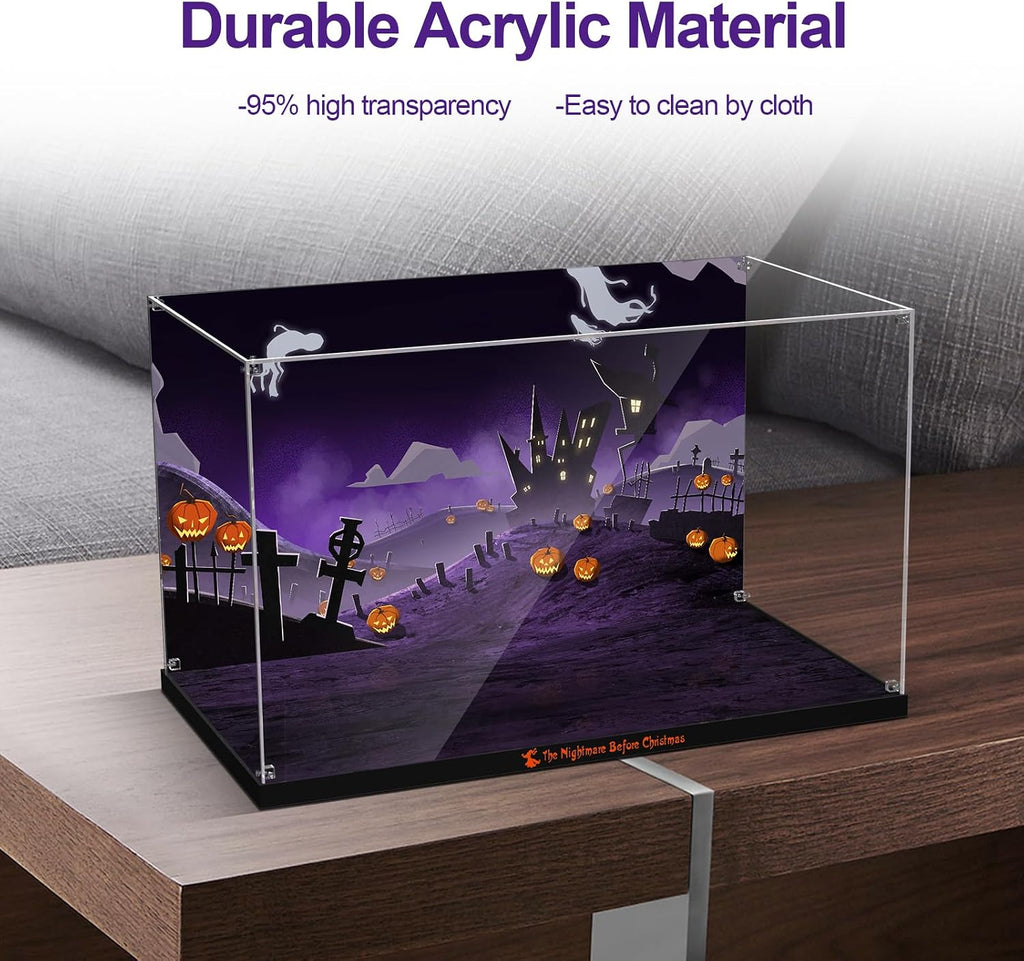 Acrylic Display Case for Lego Disney Tim Burton's The Nightmare Before Christmas, Dustproof Display Box Compatible with Lego 21351 (ONLY Box, NOT Model)