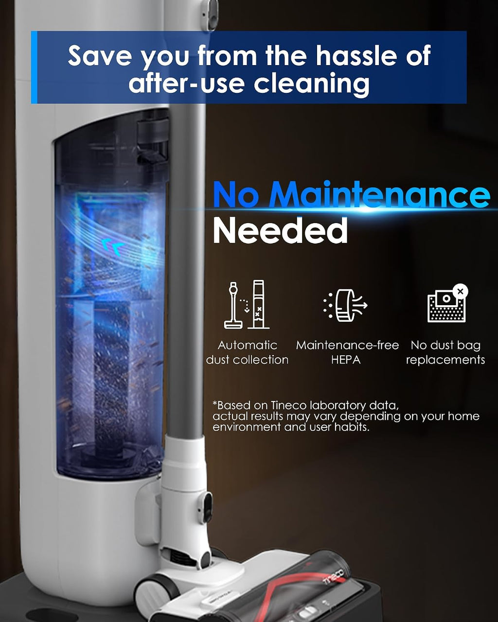 Tineco Pure ONE Station 5 Cordless Smart Vacuum with 2.5L Auto Dust Base, Full-Path Self-Cleaning, 175AW Suction, ZeroTangle Tech, Stick Vacuum Cleaner for Pet Hair, Carpet & Hard Floor