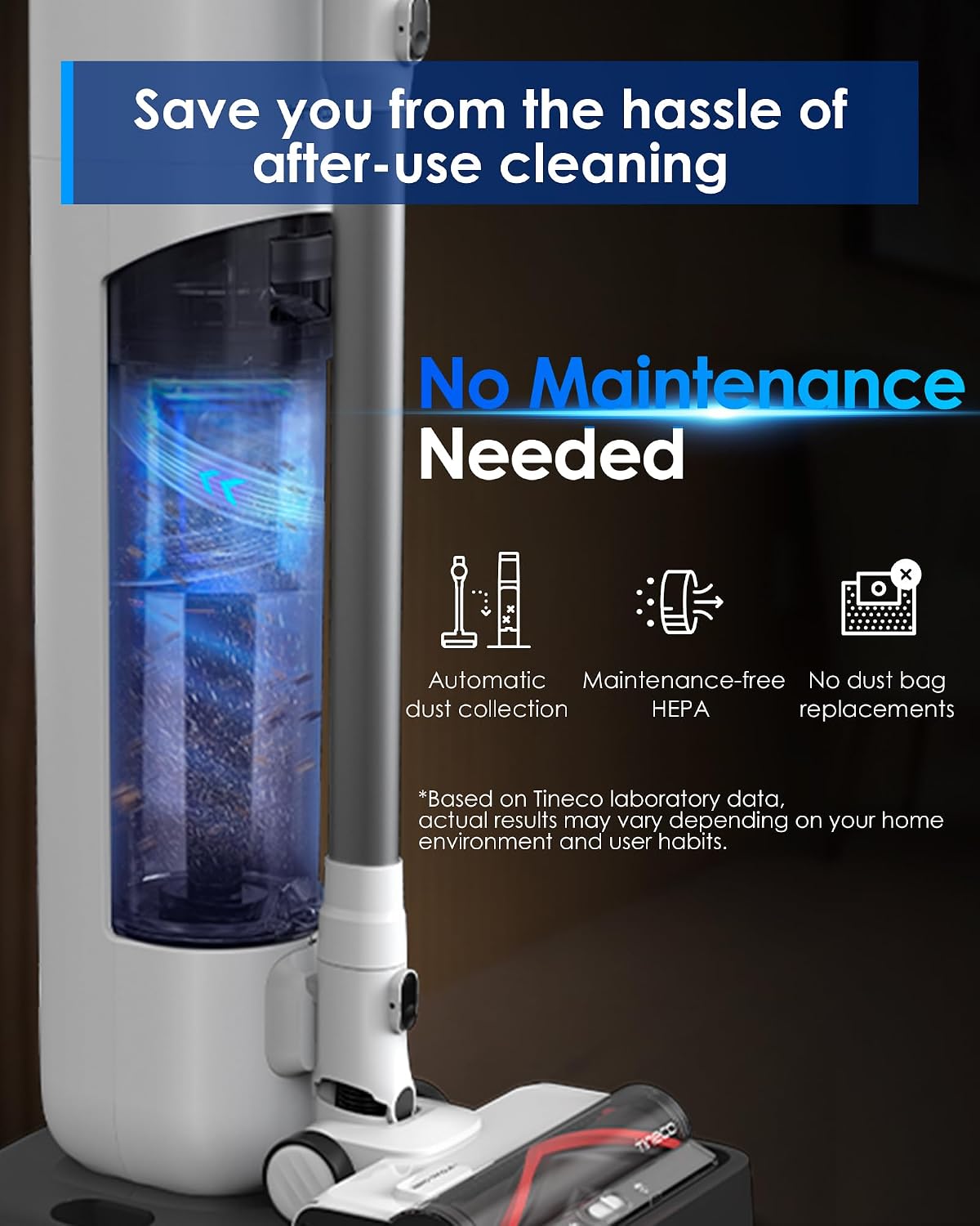 Tineco Pure ONE Station 5 Cordless Smart Vacuum with 2.5L Auto Dust Base, Full-Path Self-Cleaning, 175AW Suction, ZeroTangle Tech, Stick Vacuum Cleaner for Pet Hair, Carpet & Hard Floor