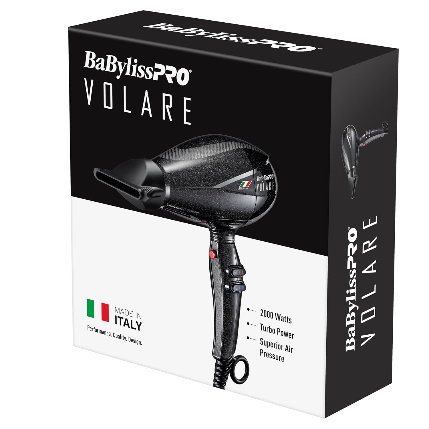 BaBylissPRO Nano Titanium Italian Volare Hair Dryer - Professional 2000 Watt Blow Dryer