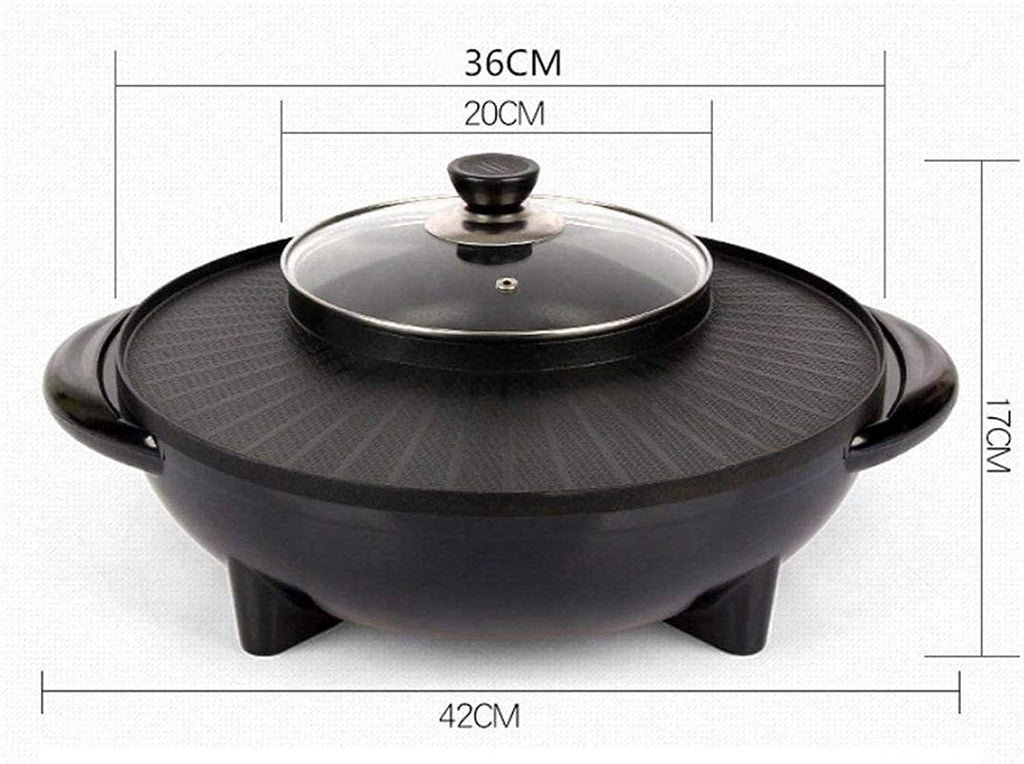 Electric BBQ Grill Indoor Electric Griddle Grill Teppanyaki BBQ Hot Plate Camping, Non Stick, Adjustable Temperature 1350W,Portable Nonstick Griddle