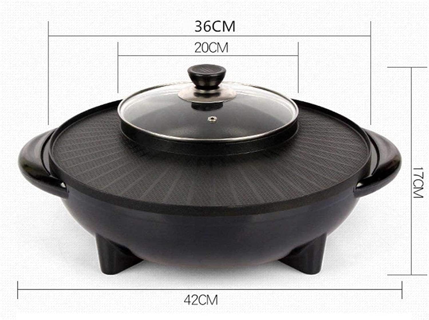 Electric BBQ Grill Indoor Electric Griddle Grill Teppanyaki BBQ Hot Plate Camping, Non Stick, Adjustable Temperature 1350W,Portable Nonstick Griddle