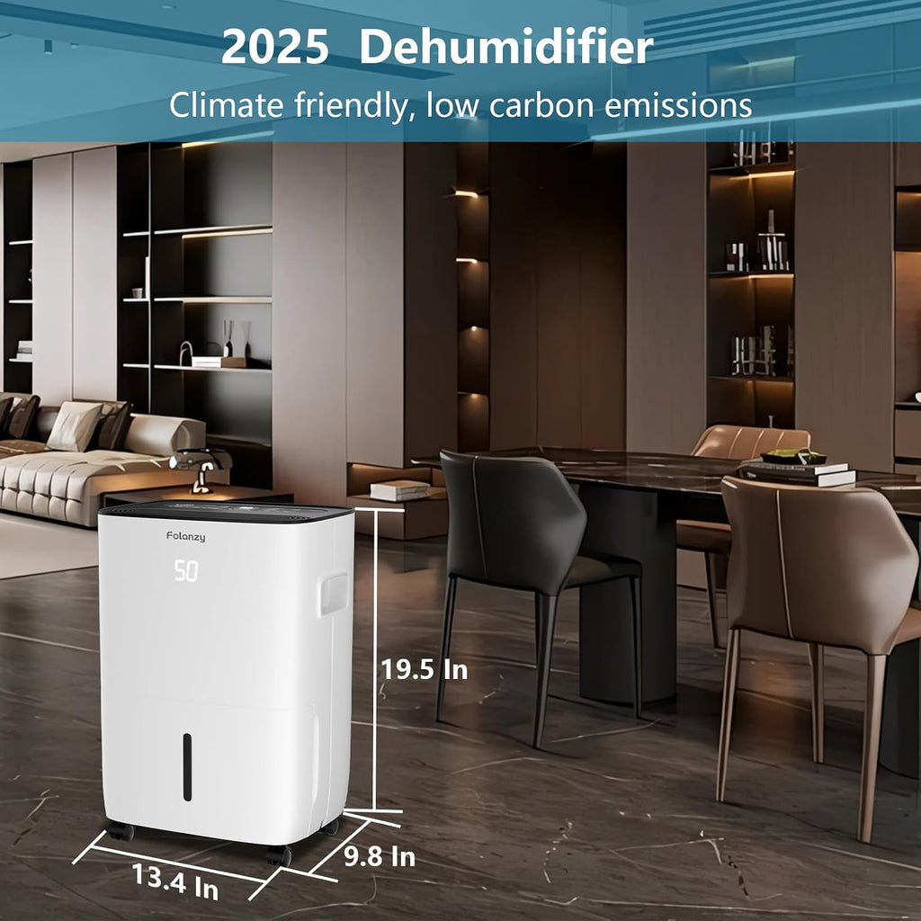 Smart Dehumidifier,Folanzy 80 Pints Dehumidifier for Basement Bedroom Home Garage and Large Room Spaces up to 5,200 Sq. Ft with Drain Hose and Water Tank