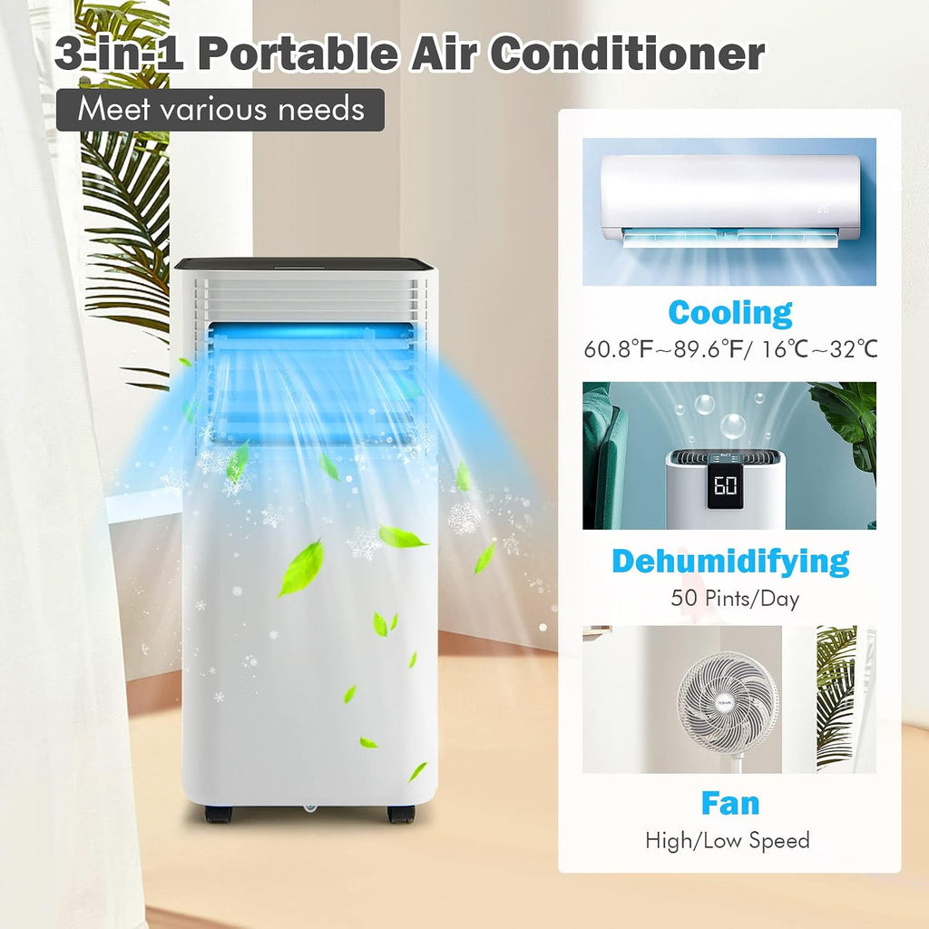 ARLIME Portable Air Conditioners, 10000 BTU AC Unit Cools up to 400 sq. ft. w/Fan & Dehumidifier, Remote Control, Window Mount Kits, Freestanding Air Cooler for Bedroom Home Office