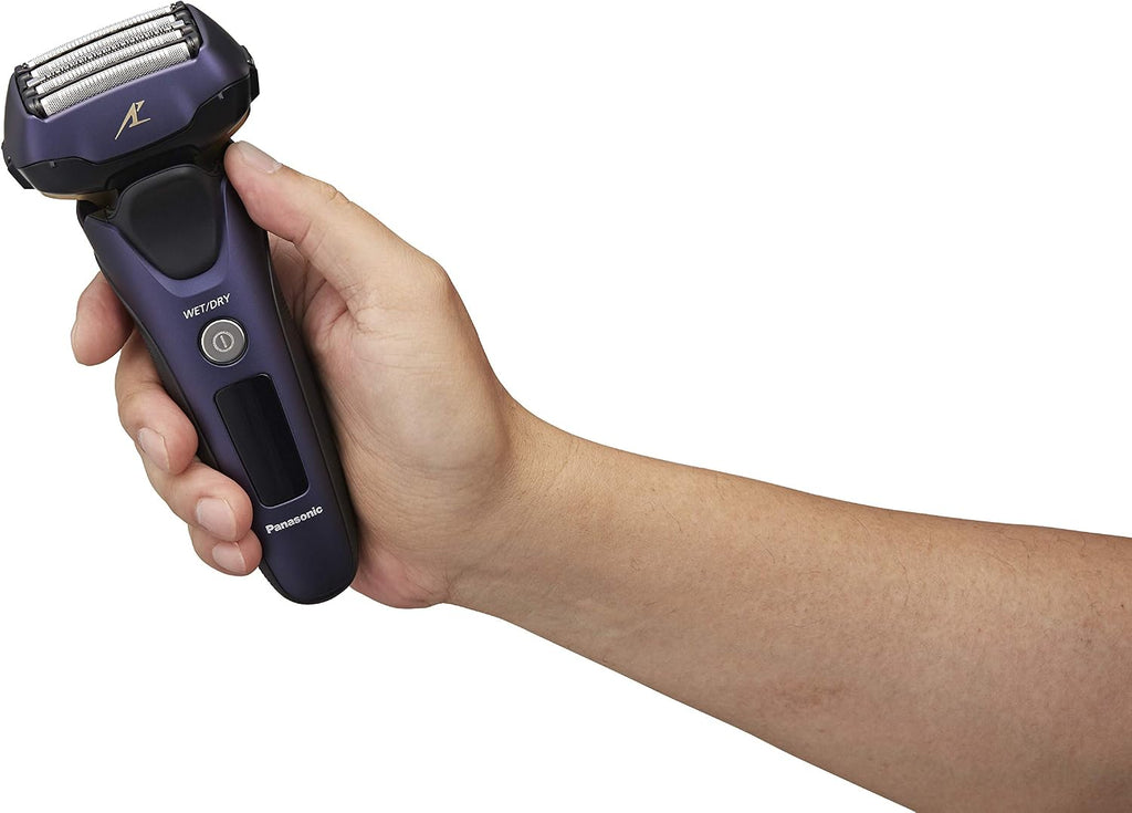 Panasonic ES-LV67-A803 Wet and Dry Shaver, 5 Shaving Heads with Linear Motor, Including Hair Trimmer, Navy Blue