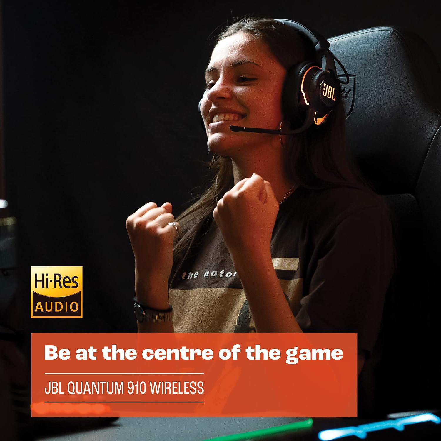 JBL Quantum 910 - Wireless Over-Ear Performance Gaming Headset with Head Tracking-Enhanced, Active Noise Cancelling and Bluetooth, JBL QuantumSPATIAL 360, Low Latency Wireless System (Black)