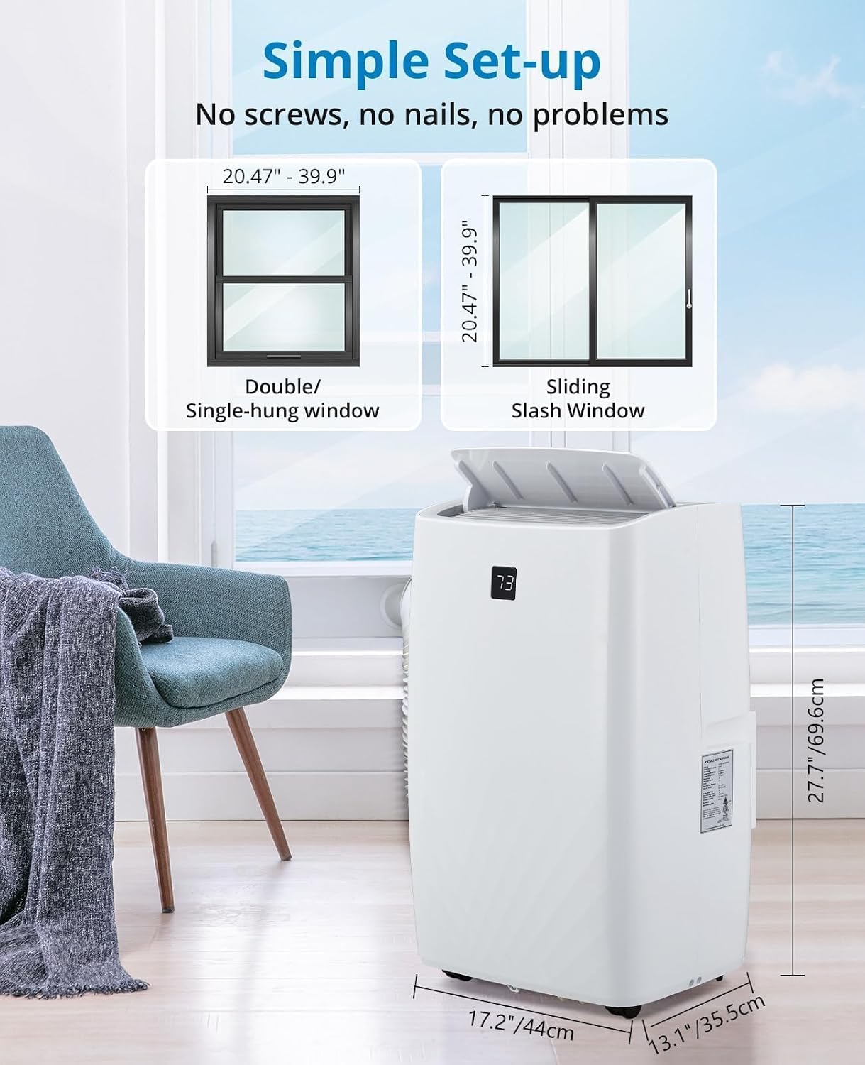 GarveeHome 12000 BTU Portable Air Conditioner with Remote, 3-in-1 AC Unit for Cooling, Fan & Dehumidifier, Energy Efficient Portable Air Conditioners for Bedroom