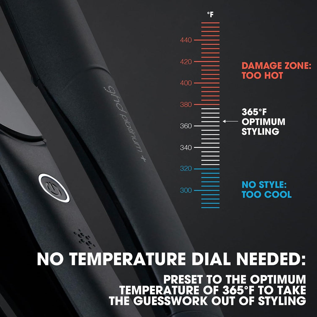 ghd Platinum+ Styler ― 1' Flat Iron Hair Straightener, Professional Ceramic Hair Styling Tool for Stronger Hair, More Shine, & More Color Protection