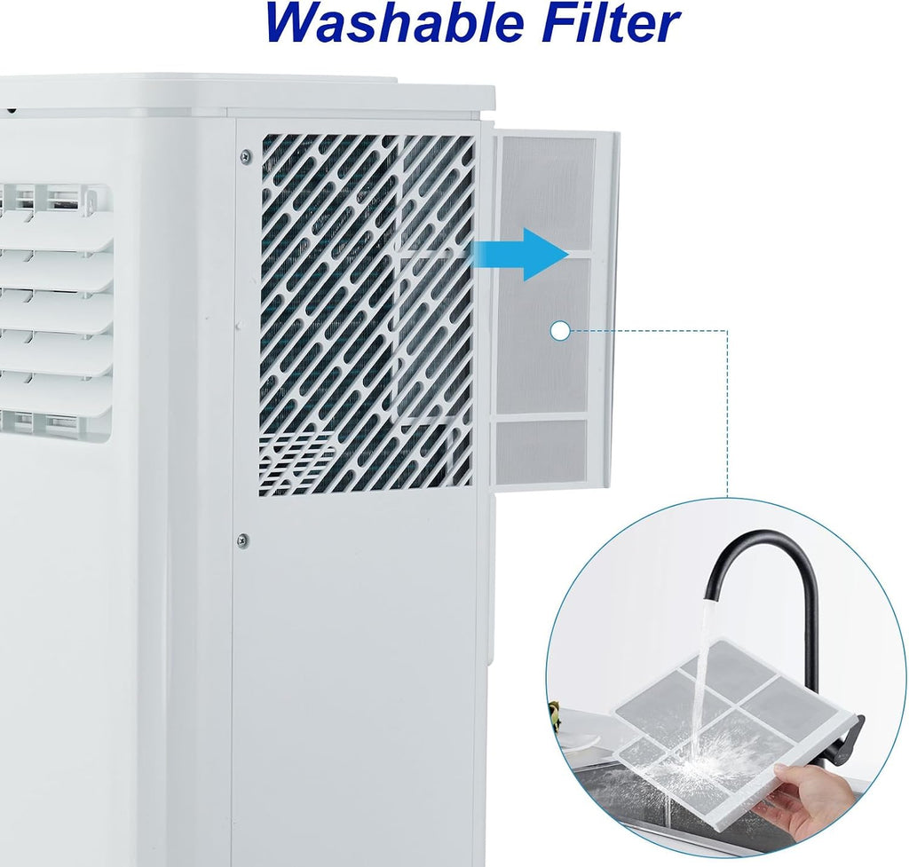 10000 BTU Portable Air Conditioners, 3 in 1 Portable AC Unit with Cooling Dehumidifier Fan, Remote Control, 24H Timer, Quiet 45 dB Sleep Mode, Energy Saving for Home Bedroom