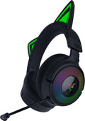 Razer Kraken Kitty V3 Pro Wireless RGB Gaming Headset: Chroma RGB Kitty Ears - 2.4 GHz, Bluetooth 5.3, USB A - Super Wideband Mic - 40mm Drivers - THX Spatial Audio - Comfortable Ear Cushions - Black