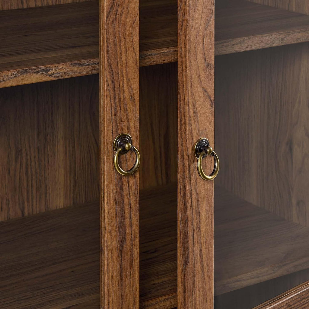 Modway EEI-6638-WAL Tessa Tall Arched Storage Display Cabinet, Walnut