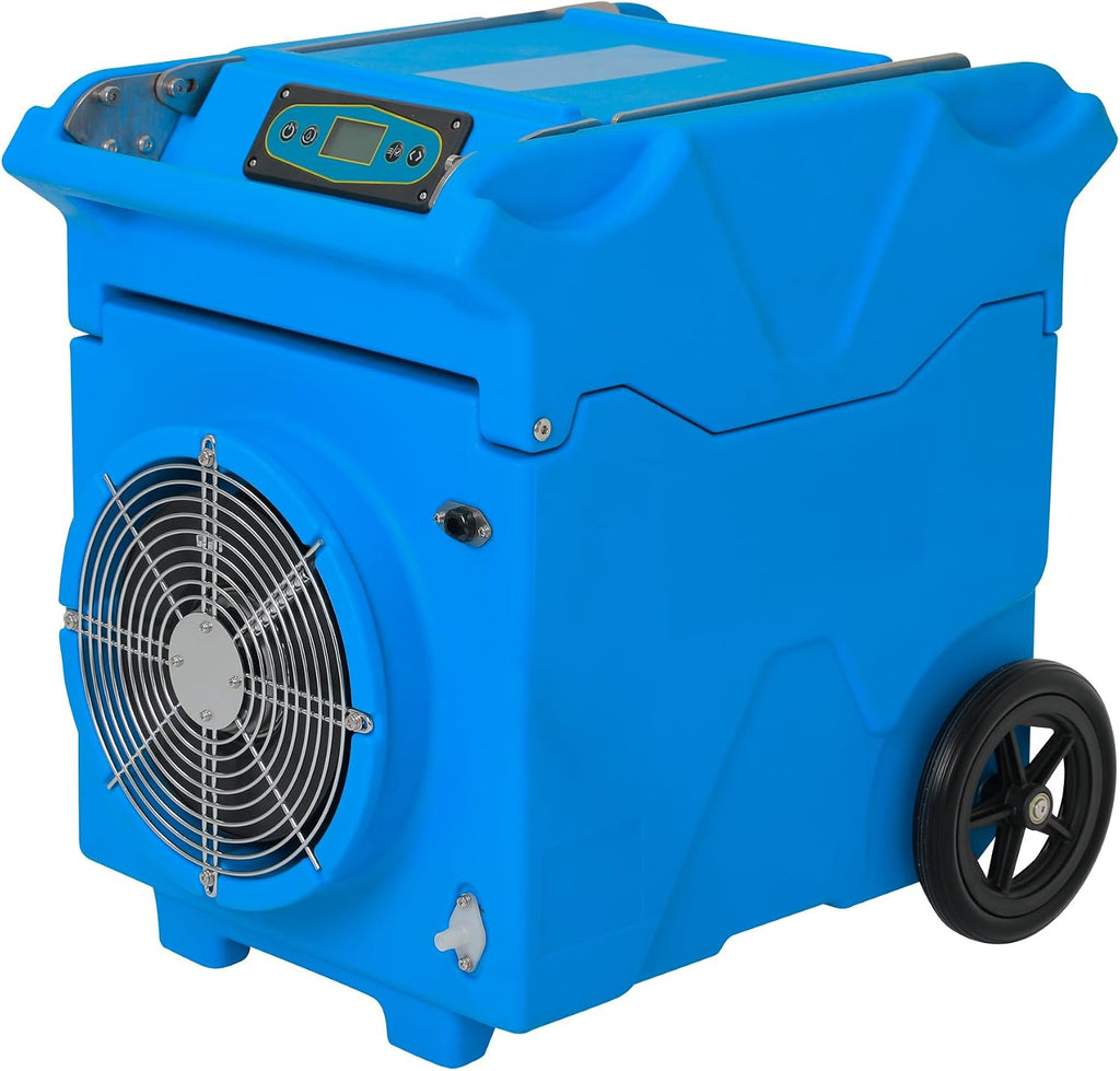 Mounto MOUNTO 230Pints LGR Commercial Compact Dehumidifier with Pump and Drain Hose, LGR Portable Dehumidifier with wheels for Home, Basements, Garages, and Job Sites (Blue)