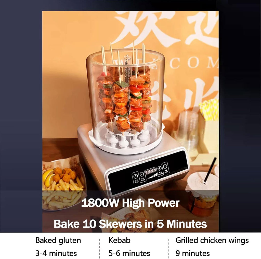 Multi-Function Vertical Barbecue Oven, Electric BBQ Smokeless Grill Indoor, Rotating Barbecue Meat Shashlik Roaster Grill Machine, Barbecue Household Appliances Stainless Steel for Home Use,1500W
