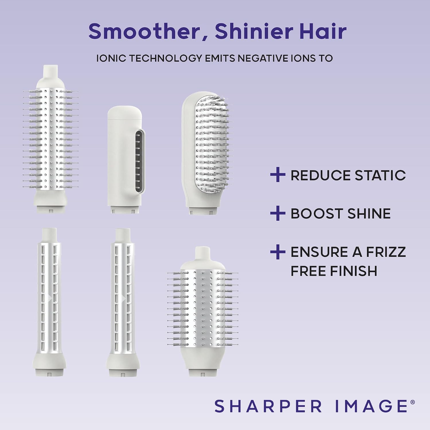 Sharper Image Revel 6-in-1 Multi-Styler, Ionic Hair Dryer Brush, Air Wrap Curling Wand, Detangler, Volumizing, Smoothing & Straightening Tools, Hair Accessories for Women for Salon Results at Home