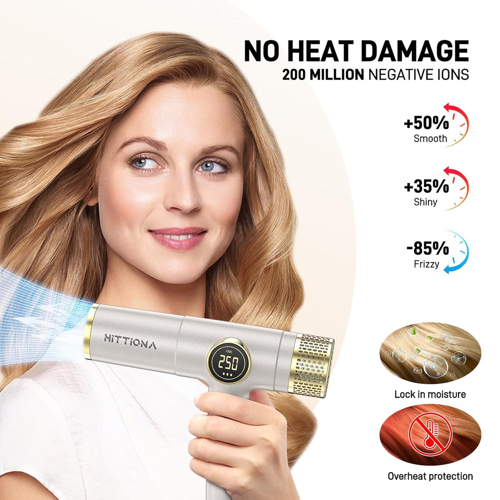 Infrared Ionic Hair Dryer with Diffuser - 2000W Dual Voltage Blow Dryer Gift for Women, Fast Drying, Frizz Control, Lightweight & Low Noise, Red Light & Negative Ions, European Travel 110V-240V