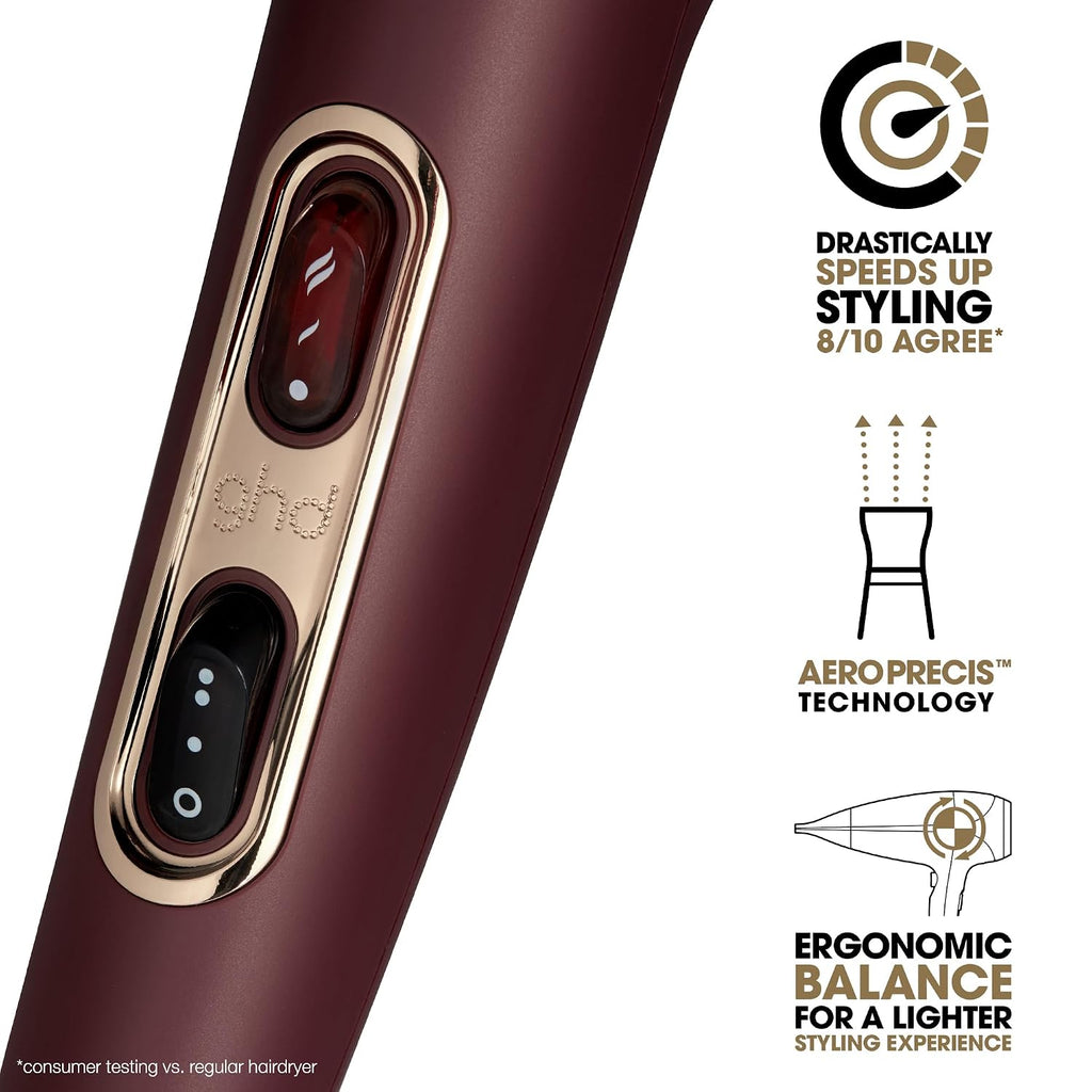 ghd Helios Hair Dryer ― 1875w Professional Blow Dryer, Longer Life + Brushless Motor Lightweight Hair Dryer for Salon-Worthy Blowout