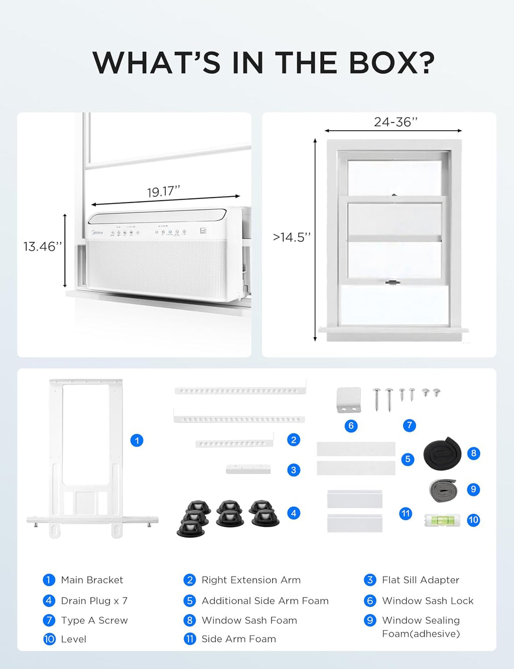 Midea 10,000 BTU U Shaped Smart Inverter Window Air Conditioner - Cools 450 Sq Ft, Ultra Quiet with Open Window Flexibility - Alexa/Google Assistant Compatible - 35% Energy Savings, Remote (Updated)
