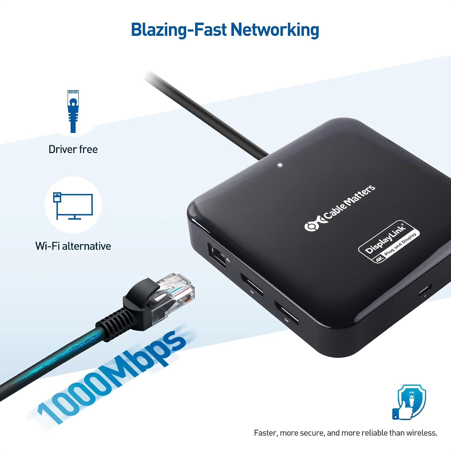 Cable Matters 7-in-1 Dual 4K 60Hz USB C DisplayLink Dock (DisplayLink Docking Station) with 2x DisplayPort, Gigabit Ethernet, 10Gbps USB, SD Reader,100W PD for MacBook All M1,M2,M3,M4 Models & Windows