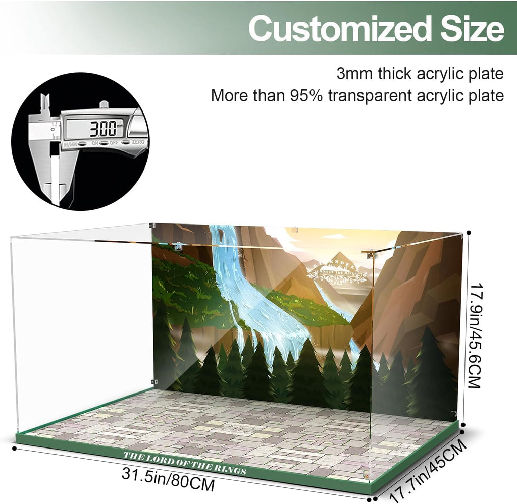 Clear Acrylic Display Case for Lego 10316 The Lord of The Rings: Rivendell – Dust-Proof Protective Showcase Box (Lego Set NOT Included)