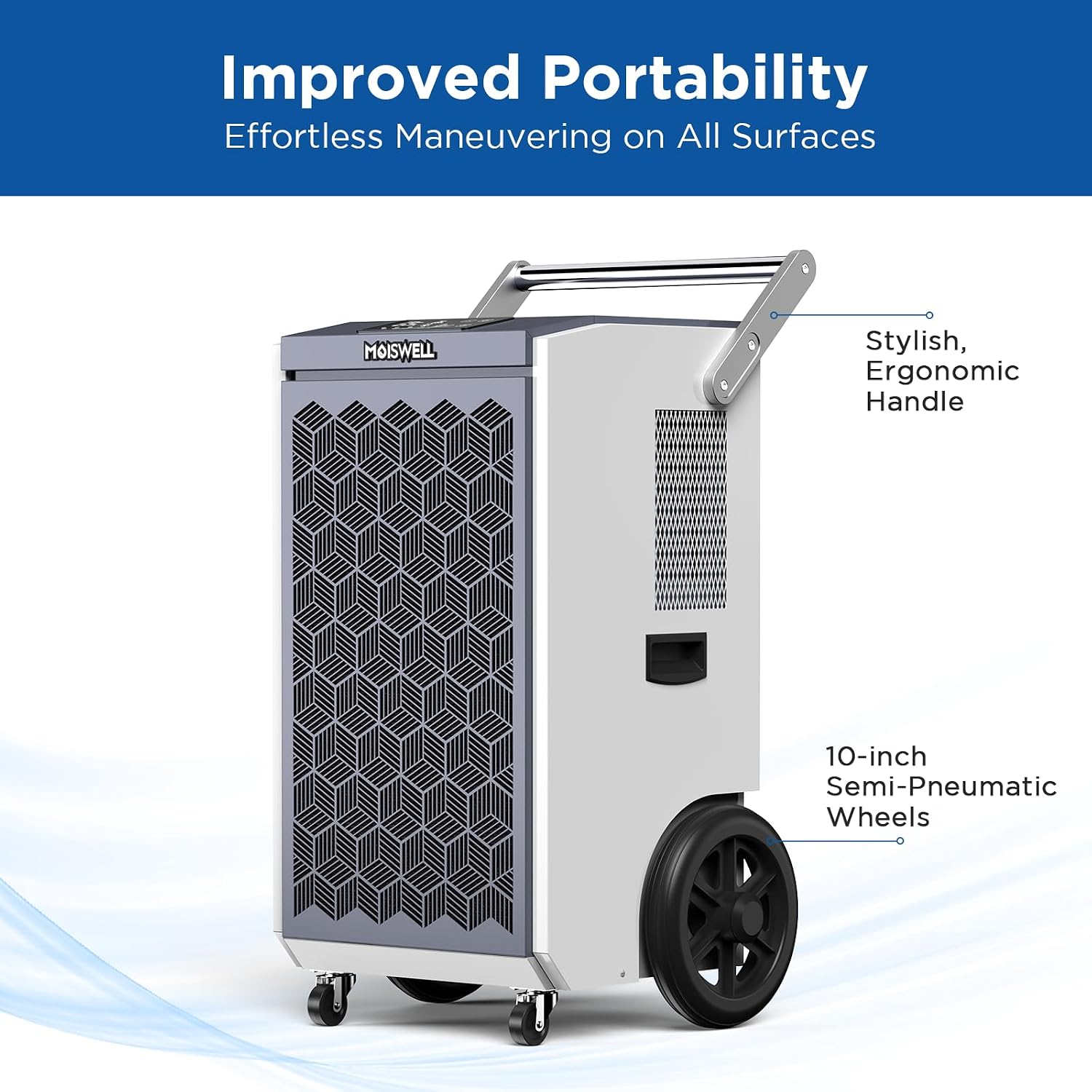 260 Pints Commercial Dehumidifier with Pump and Drain Hose for Basements, Heavy Duty Commercial Grade Dehumidifiers for Large Spaces, Warehouse, Industry Water Damage Unit, Auto Defrost