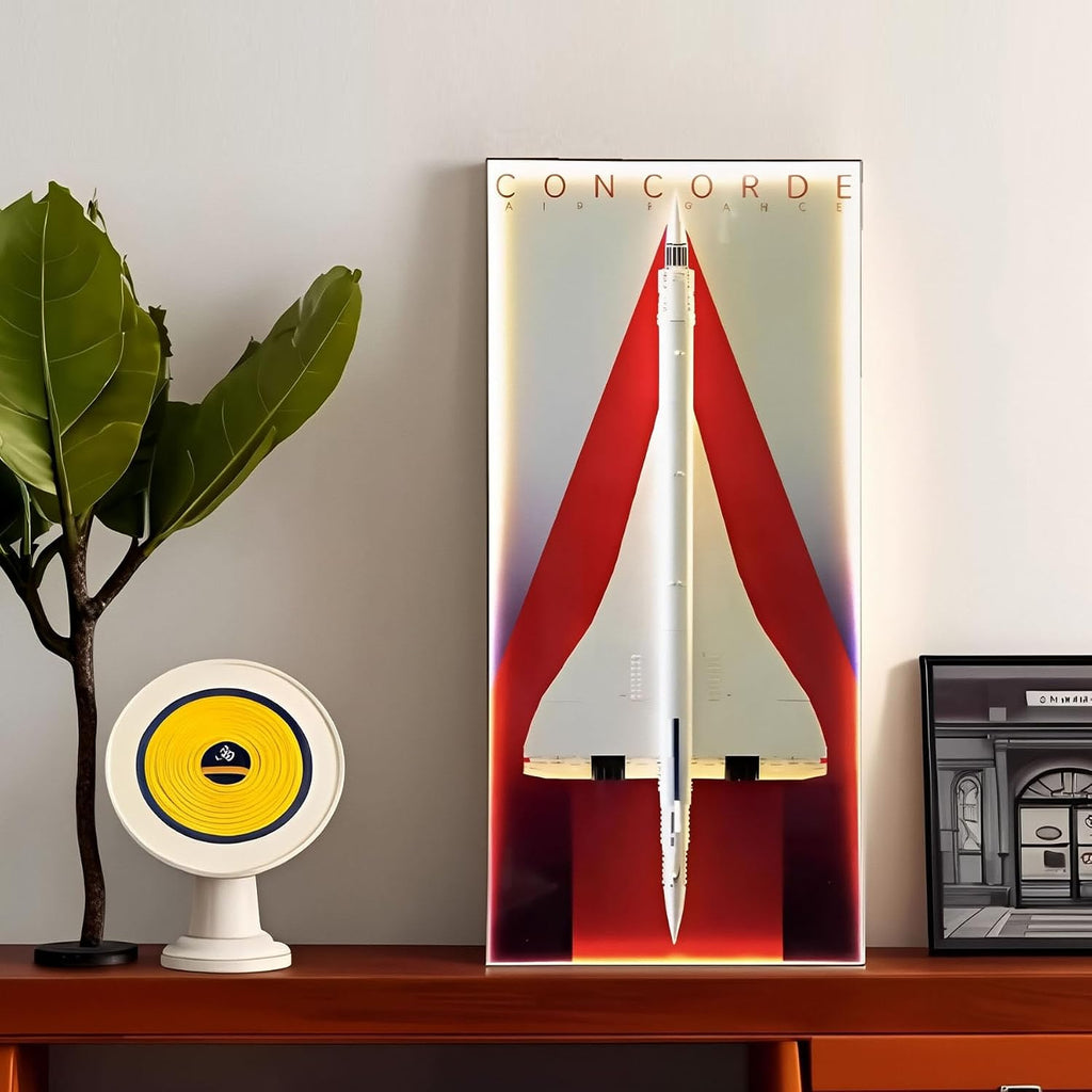 Acrylic Display Case for Lego 10318 Concorde, Display Wall Panels, Wall Mounted Photo Frames, backdrops, Compatible with 10318 (Model not Included)