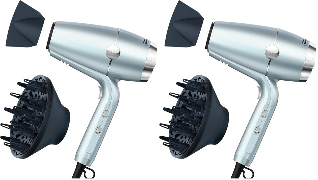 Infiniti PRO CONAIR SmoothWrap Hair Dryer,Blow Dryer with Diffuser and Concentrator Attachments,Advanced Plasma and Ceramic Technology for Less Frizz,More Volume-and Body,Mint,(Pack of 2)
