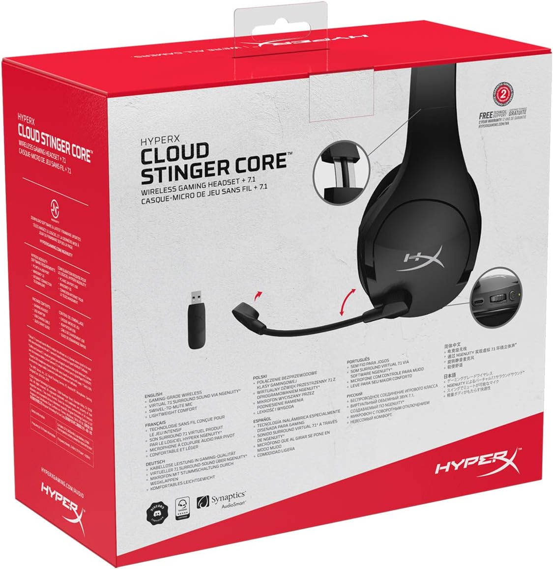 HyperX Cloud Stinger Core – Wireless Lightweight Gaming Headset,DTS Headphone:X Spatial Audio,Noise Cancelling Microphone,for PC,Black,(Pack of 2)