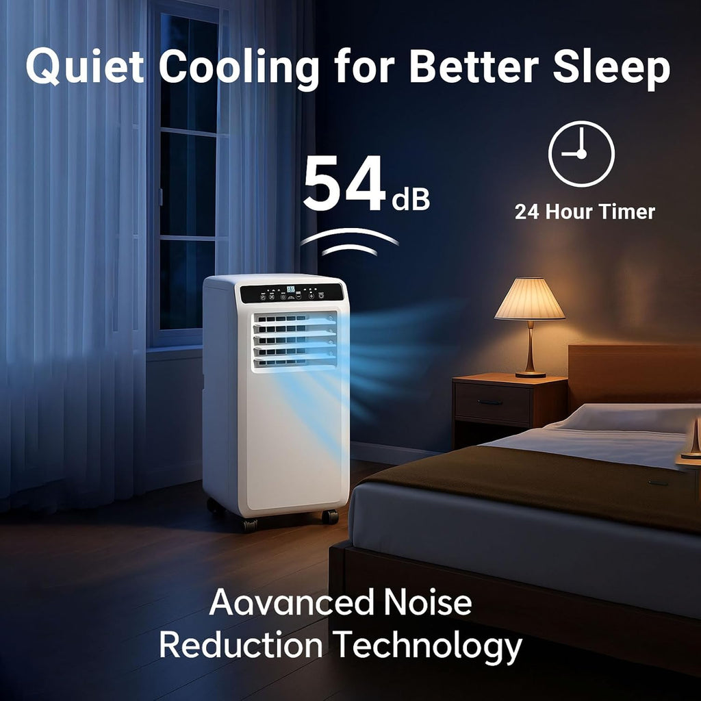 Portable Air Conditioner, 10000BTU, 3-in-1 Air Conditioner Portable Up to 450 Sq.Ft. with Cool, Fan, Dehumidifier, Remote Control & Installation Kit, 24H Timer, Quiet Standing AC Unit