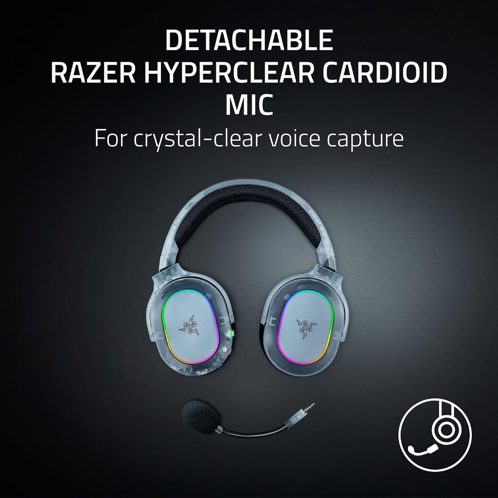 Razer Barracuda X Chroma Wireless Gaming Headset: 2.4GHz Wireless & Bluetooth - Lightweight - RGB - 40mm Drivers - Cardioid Mic - 70 Hr Battery - For PC, Mac, PS5, Switch 2, Smartphone - Phantom White