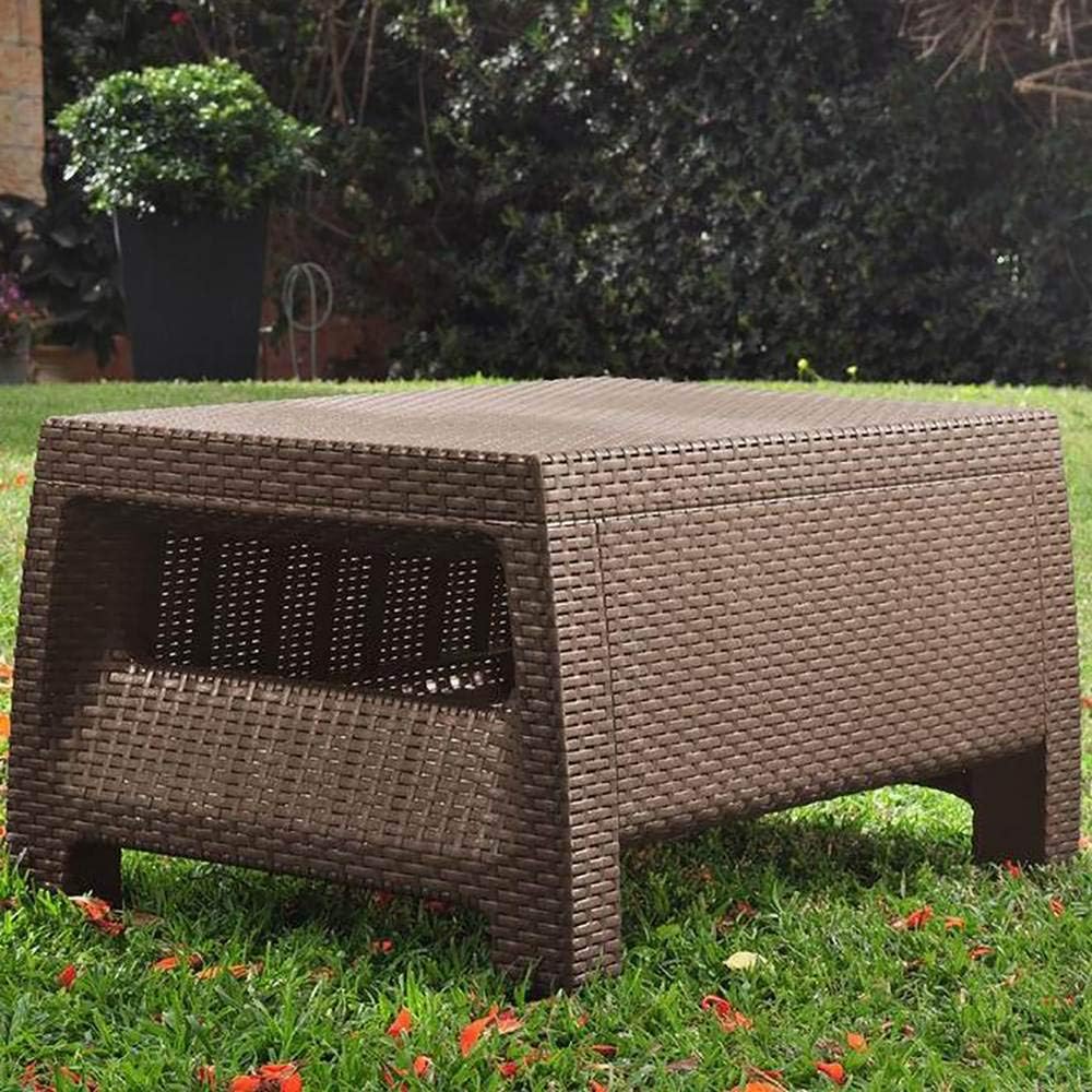 Keter Corfu 4 pic Set All Weather Outdoor Patio Garden Furniture w/ Cushions, Brown.