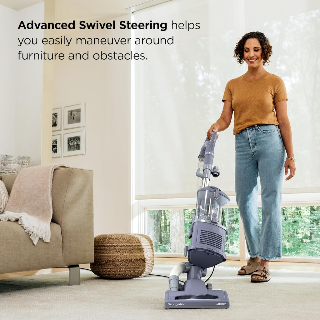 Shark NV352 Navigator Lift Away Upright Vacuum, Hepa Filter, Anti-Allergen Technology, Swivel Steering, Ideal for Carpet, Stairs, & Bare Floors, with Wide Upholstery & Crevice Tools, Lavender