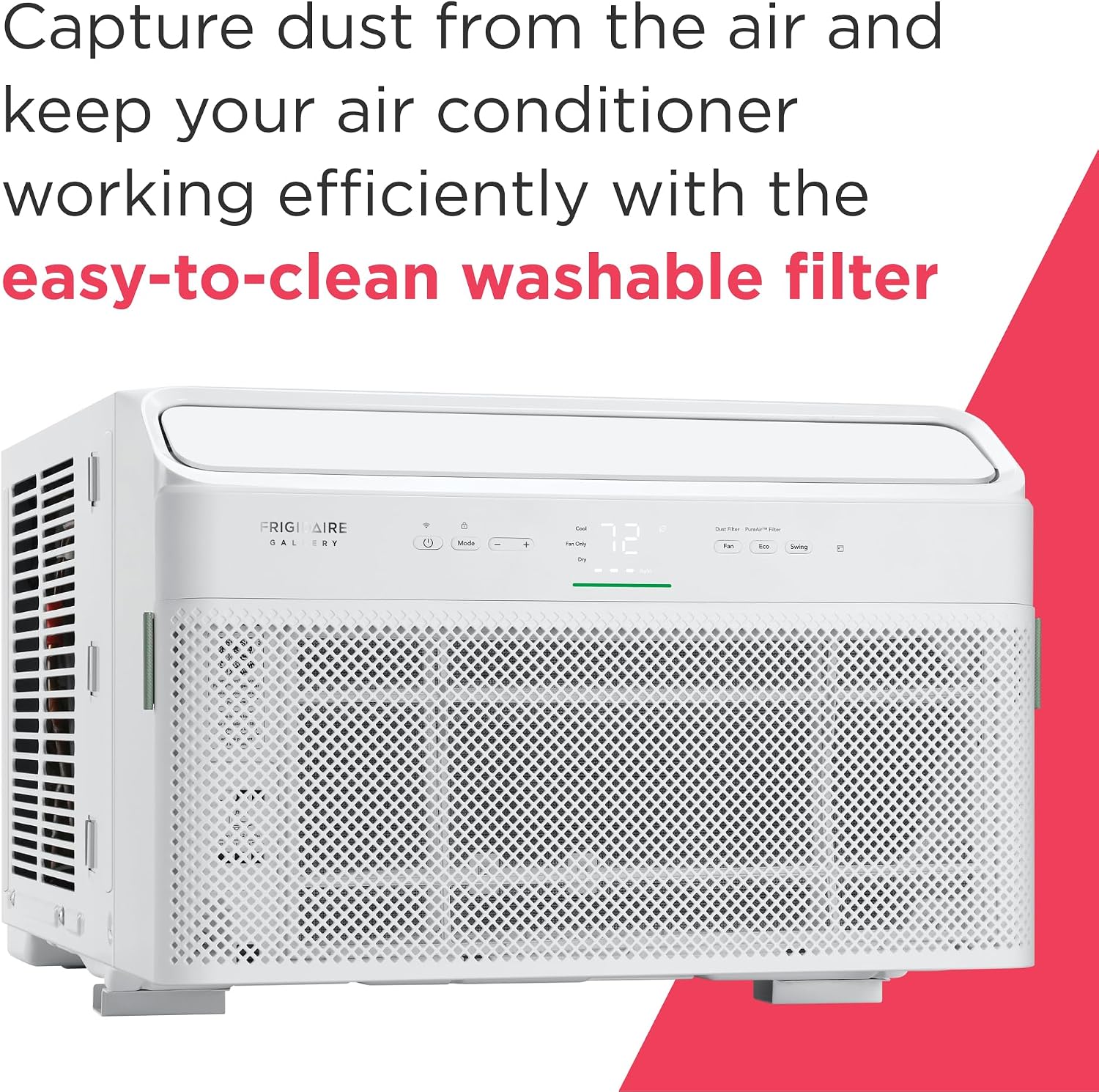 Frigidaire Gallery 10,000 BTU Smart Inverter Window Air Conditioner with Wi-Fi, Energy Star Most Efficient Certification & Indoor Air Quality Monitoring, Cools Up to 450 Sq. Ft., Ultra Quiet, White