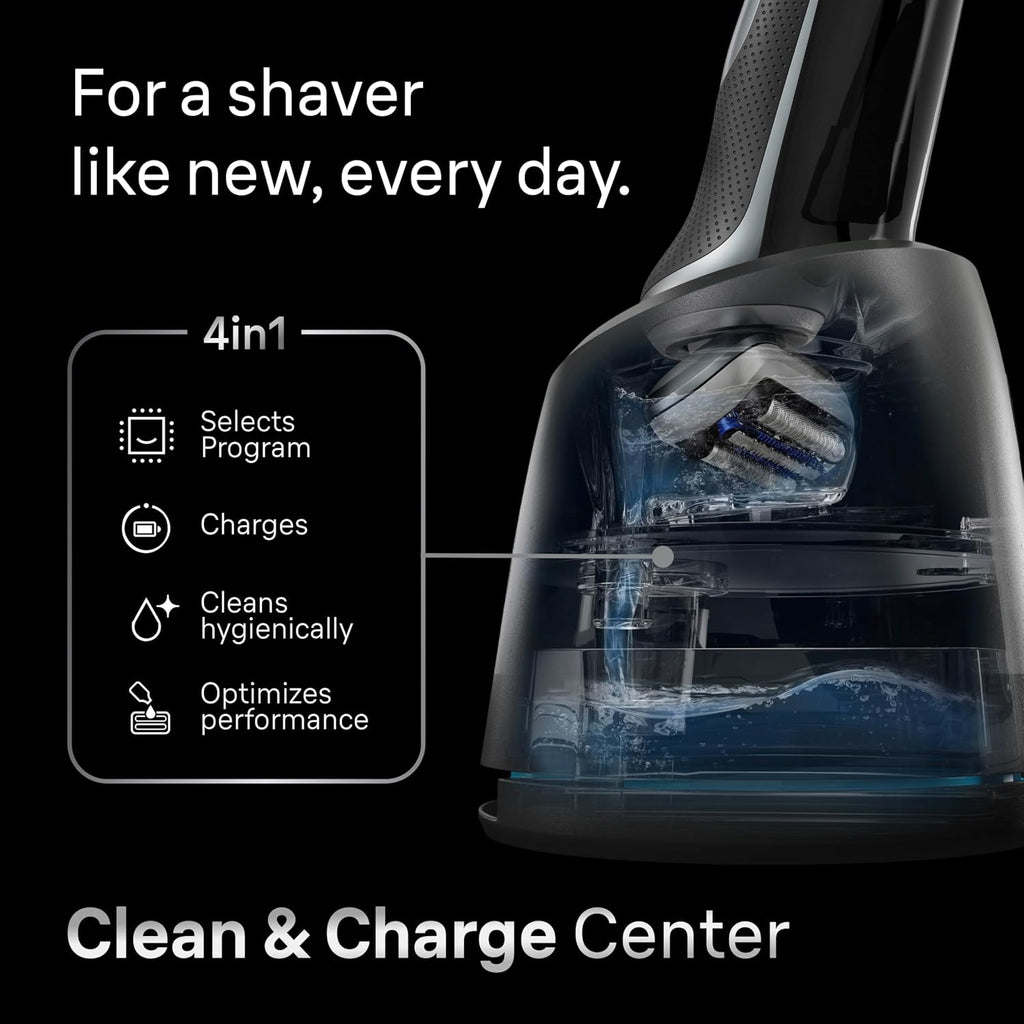 Braun Electric Shaver for Men, Series 7 7177cc, Wet & Dry Shave, Turbo & Gentle Shaving Modes, Waterproof Foil Shaver, Space Grey