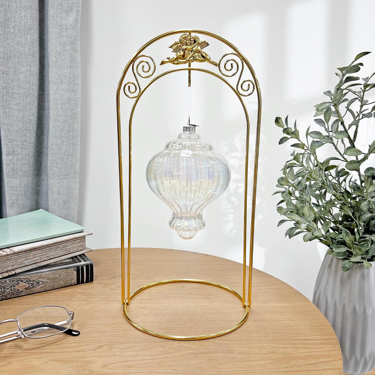 Bard's Arched Gold-Toned Ornament Stand, Large Angel, 12.25' H x 6' W x 6' D, Pack of 12