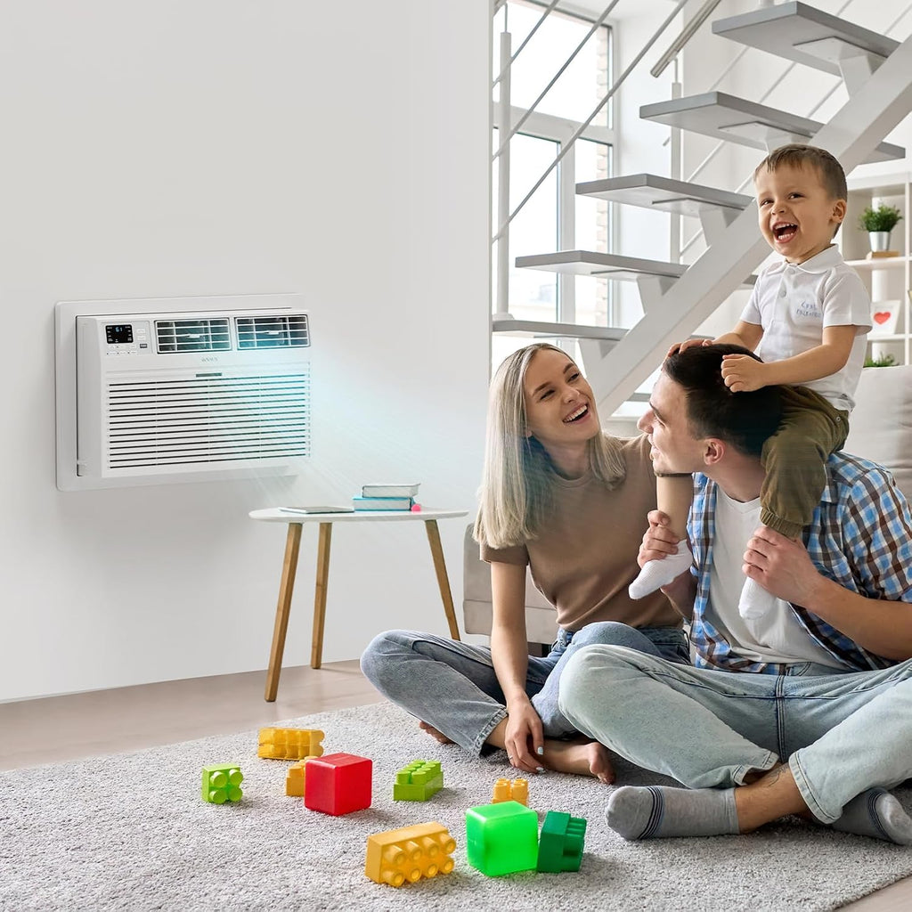 ROVSUN 8000 BTU Through the Wall Air Conditioner with Remote Control, 3-in-1 Wall AC Unit, Dehumidifier & Fan with Timer for Bedroom, Living Room, Apartment, Dorm up to 350 Square Feet, 115V/60Hz