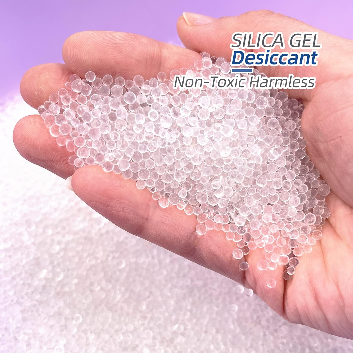 Wisesorb 37.5LBS Pure White Silica Gel Desiccant Beads, 1-3mm Reusable Silica Beads, Moisture Absorber