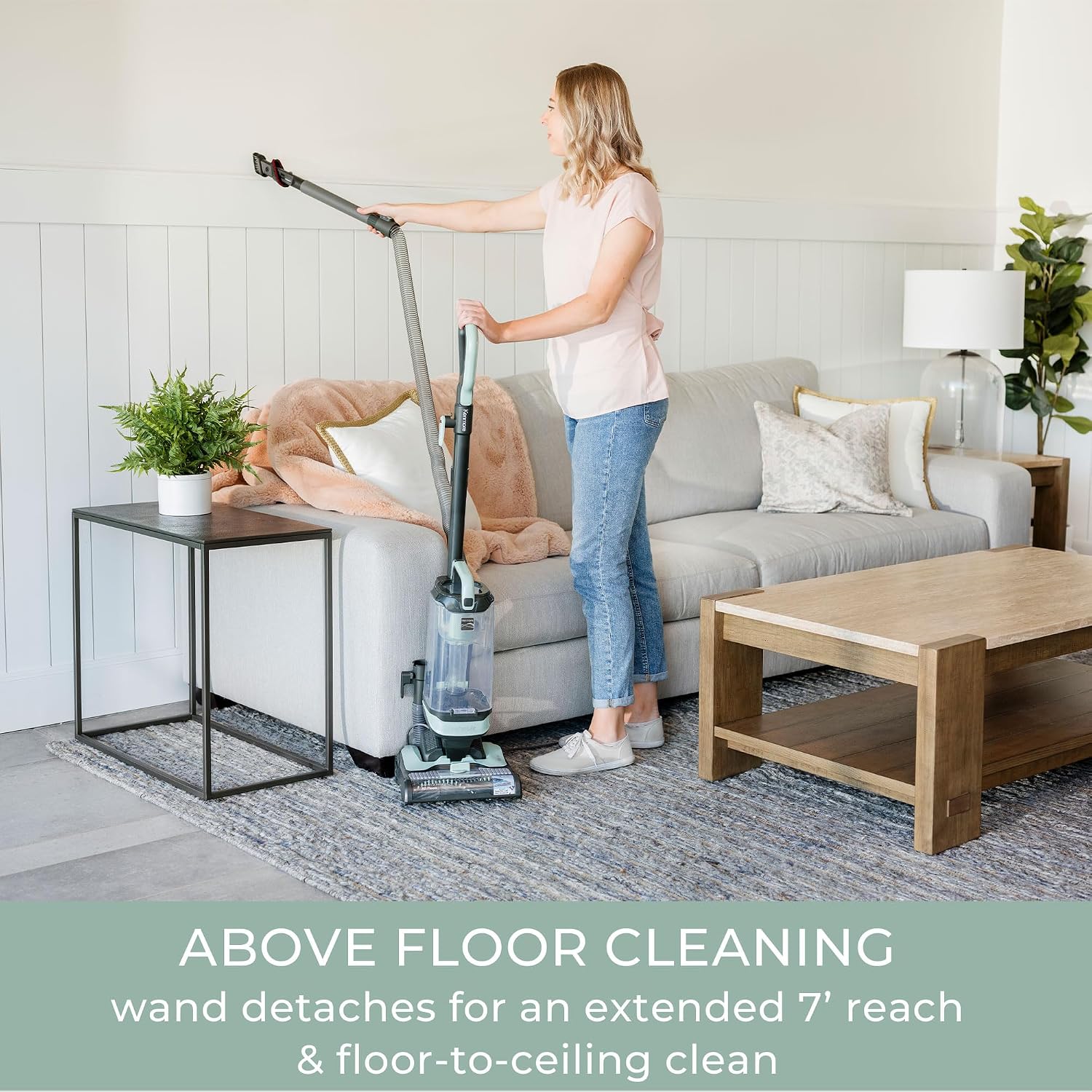 Kenmore DU1275 Featherlite Bagless Upright Vacuum Lightweight Carpet Cleaner with 4 Height Adjustment, Hair Eliminator Brushroll & 2 Cleaning Tools